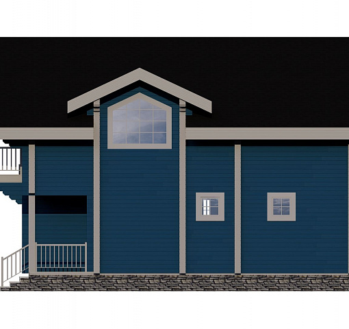Дом из бруса с мансардой, террасой, балконом и галереей № КД152 - фото 9