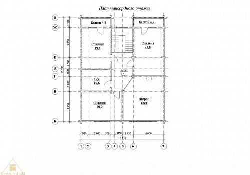 Двухэтажный дом из бруса 192х145 с террасой и балконом 3
