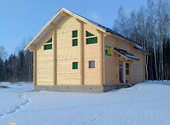 Объект №35Д: домокомплект двухэтажного дома из бруса с террасой и каминным залом 2