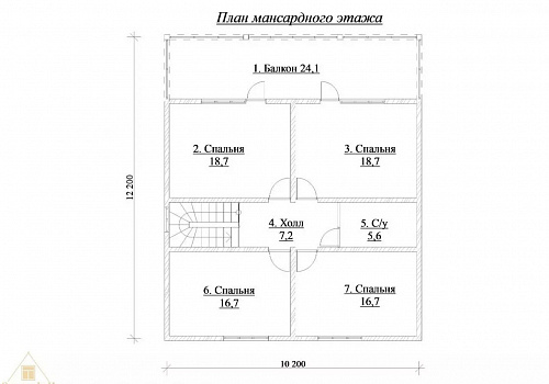 Объект 49Д: домокомплект двухэтажного дома с террасой, крыльцом и балконом 3