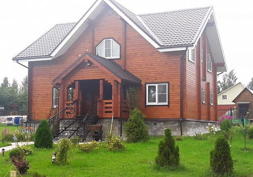 Двухэтажный дом из профилированного бруса 192х145 с крыльцом 0 Двухэтажный дом из профилированного бруса 192х145 с крыльцом 0