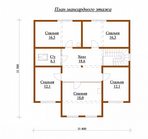 Двухэтажный дом из бруса с баней и большой террасой № КД88 - фото 5