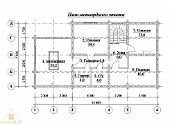Двухэтажный дом из бруса 192х145 с террасой и гаражом 2
