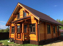 Дом из бруса 192х145 с мансардой и крыльцом 0 Дом из бруса 192х145 с мансардой и крыльцом 0