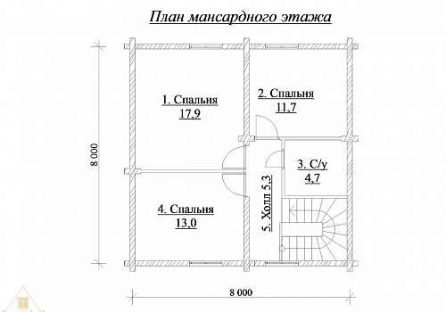 Объект №47: двухэтажный деревянный дом из бруса 192х145 с крыльцом 2
